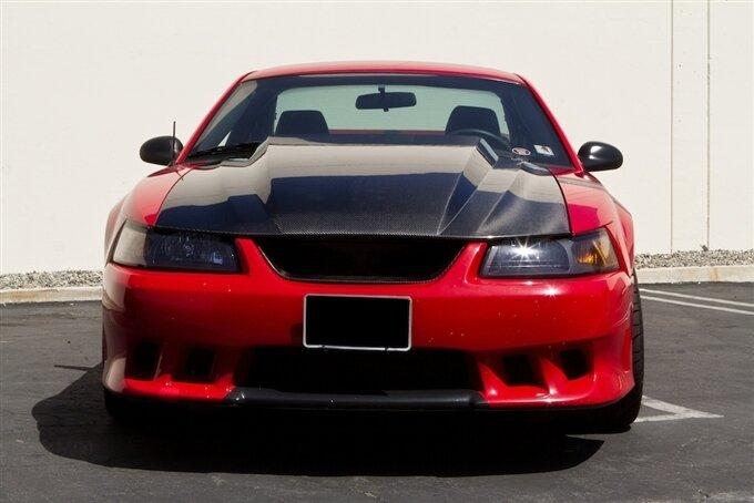 TruCarbon 1999-2004 Mustang Carbon Fiber A49-3 Hood (Fits GT and V6 Bumper Covers)