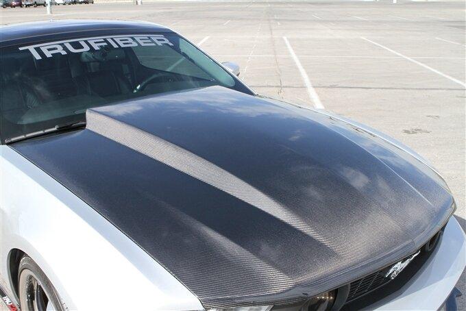 TruCarbon Carbon Fiber A49-3 Heat Extractor Hood (2010-2012 Mustang GT / V6) - TC10025-A49-3