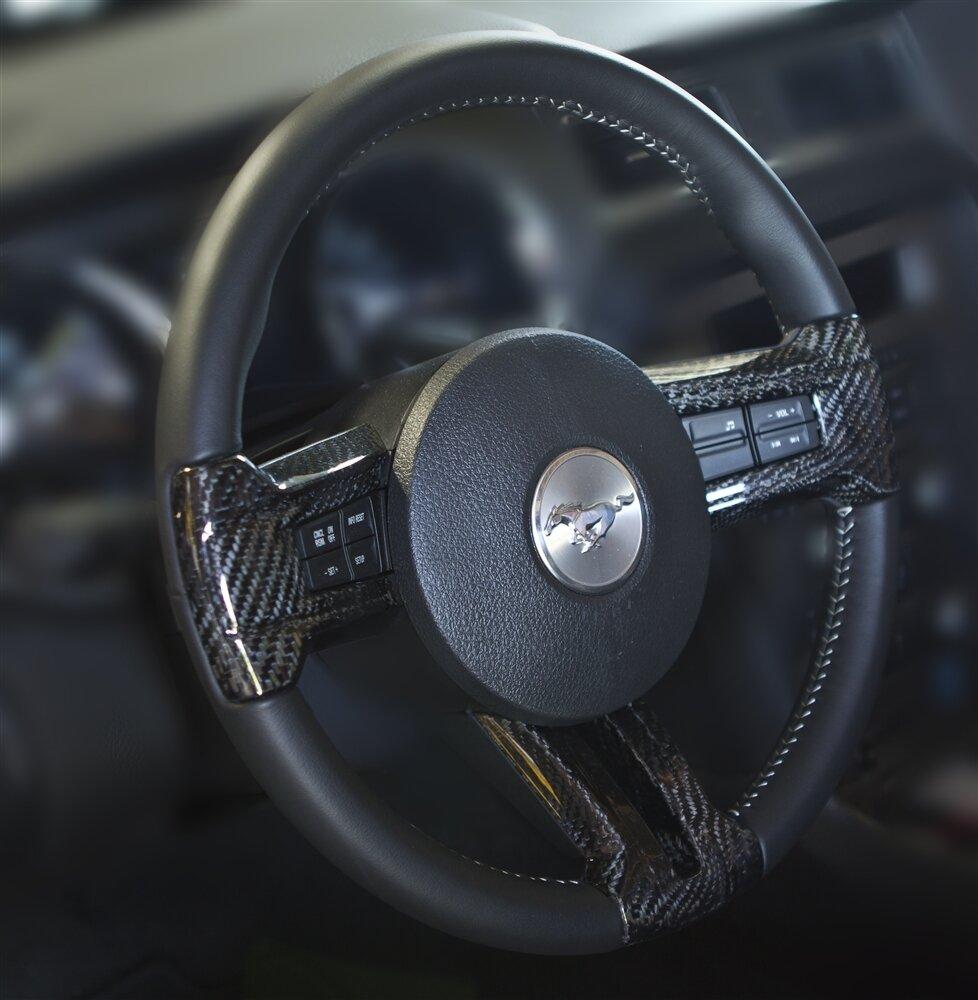 TruCarbon 2010-2014 Mustang Carbon Fiber LG112 Steering Inserts