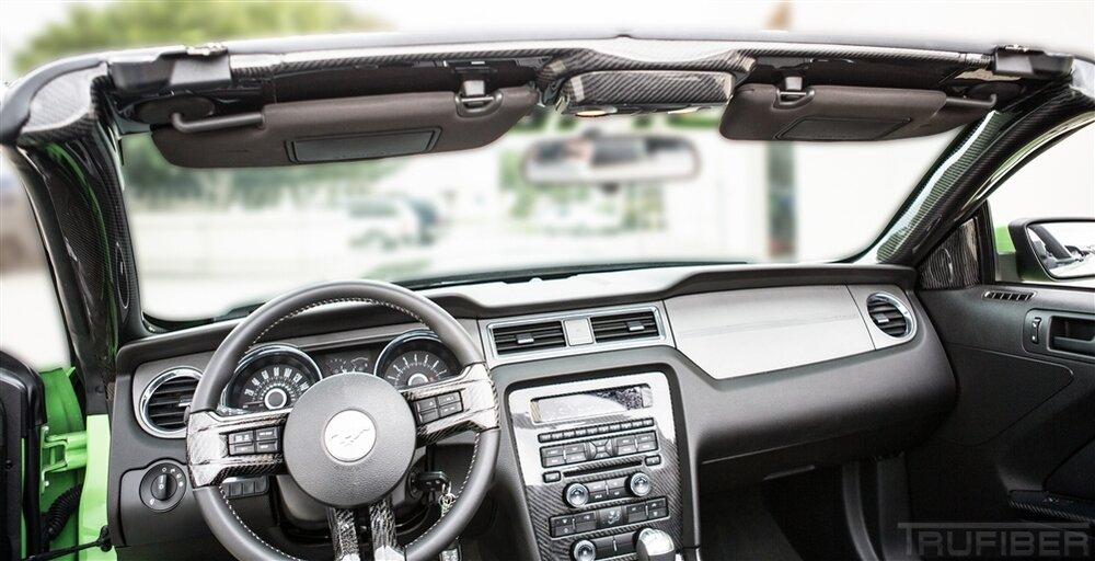 TruCarbon 2013-2014 Mustang Convertible Carbon Fiber LG146 A-Pillar Kit (4pc)