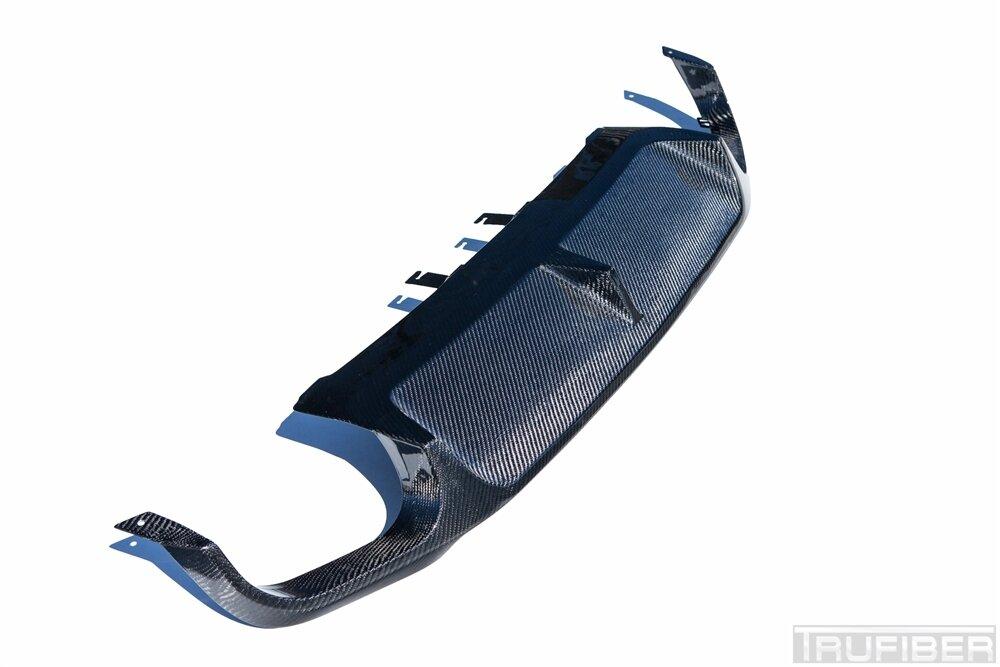 TruCarbon 2013-2014 Mustang Carbon Fiber LG149KR Rear Diffuser - Quad Tip