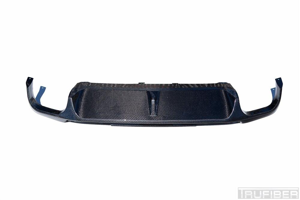 TruCarbon 2013-2014 Mustang Carbon Fiber LG149KR Rear Diffuser - Quad Tip