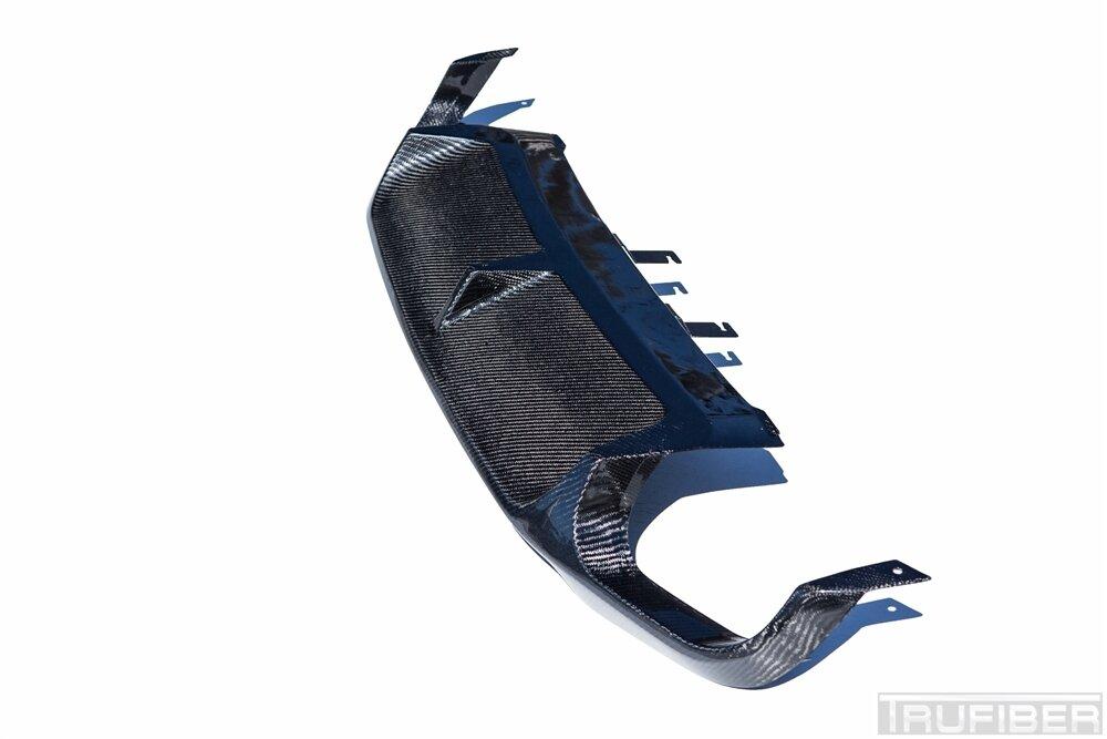TruCarbon 2013-2014 Mustang Carbon Fiber LG149KR Rear Diffuser - Quad Tip