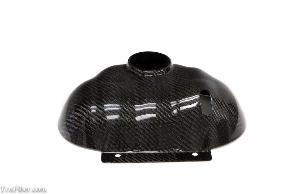 TruCarbon 2015-2020 Mustang Carbon Fiber LG228 Coolant Reservoir Cover - TC10026-LG228