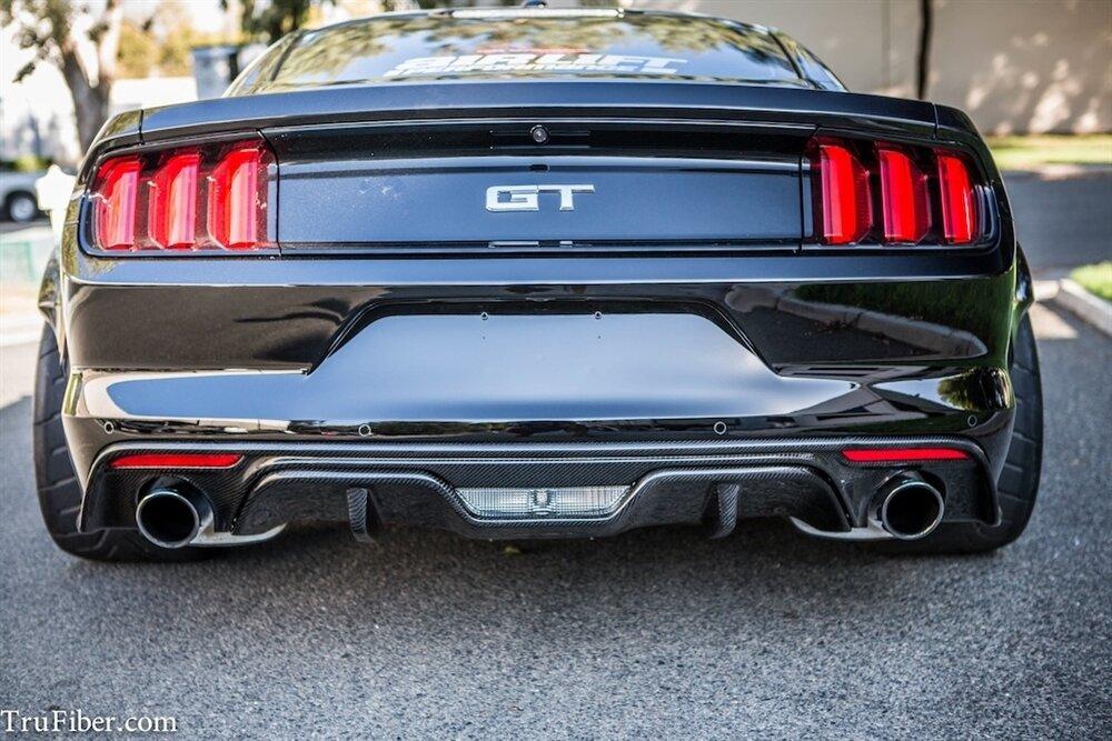 TruCarbon 2015-2017 Mustang Carbon Fiber LG259 Rear Diffuser Cover