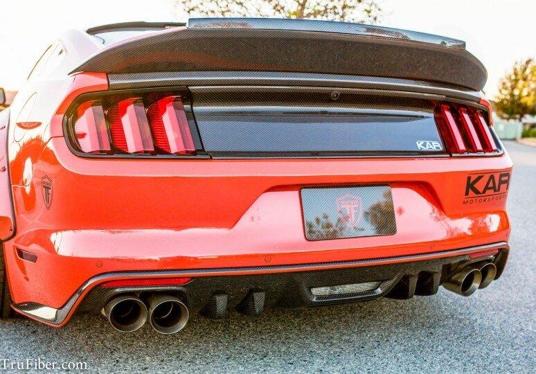 TruCarbon TC10026-LG269 2015-2017 Mustang Carbon Fiber LG269 Rear Diffuser - Quad Tip (GT / V6 Premium)