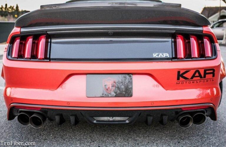 TruCarbon TC10026-LG269 2015-2017 Mustang Carbon Fiber LG269 Rear Diffuser - Quad Tip (GT / V6 Premium)