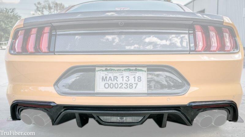 TruCarbon TC10027-LG355 2018+ Mustang Carbon Fiber LG355 Rear Diffuser (Mustang GT)
