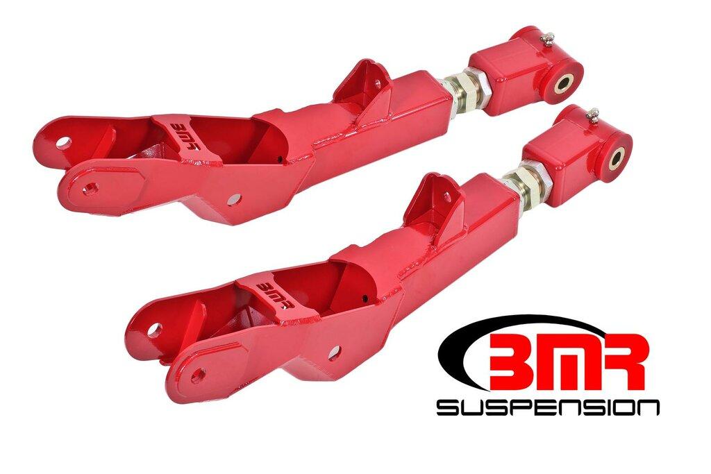 BMR TCA029R 2010-2015 5th Gen Camaro Lower Control Arms, Rear, Adjustable, Polyurethane Bushings (Red)