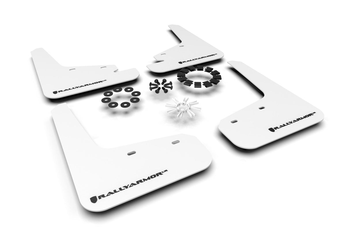 Rally Armor 2020-2021 Tesla Model Y UR Mudflaps White with Black logo