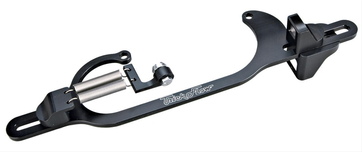 Trick Flow Throttle Cable Bracket, Aluminum, Black Anodized, Holley, 4150/4160, Each - TFS-20000