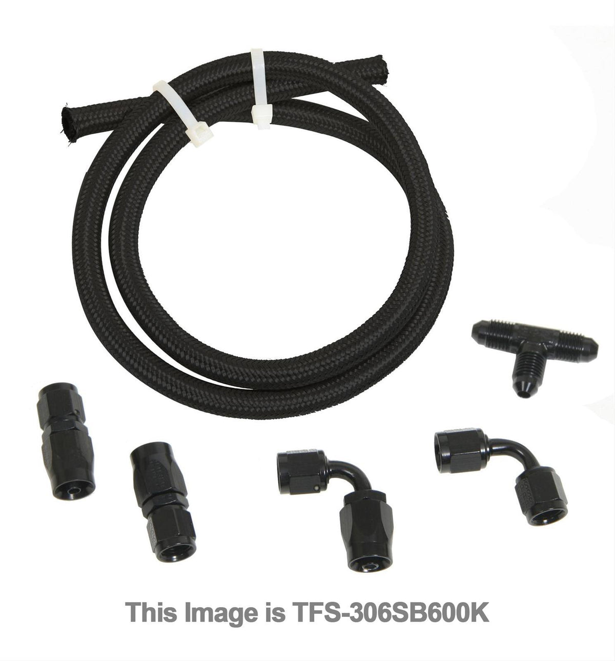 Trick Flow Engine Steam Line, Hose, Black Braided Nylon, Chevy, Small Block LS, Kit - TFS-306SB600K