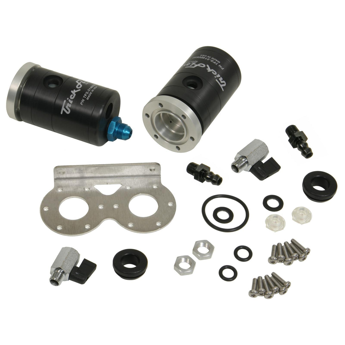 Trick Flow PCV Air, Oil Separator Tank, Aluminum, Black Anodized, Universal, Pair - TFS-51400852