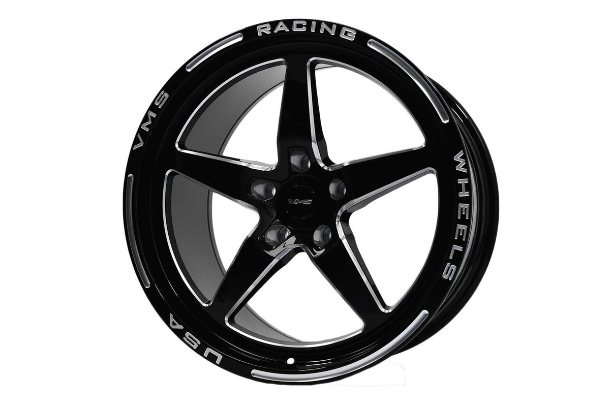 VMS Racing Wheels Star 18X9.5 5X112 40 ET 73.1 CB Black Milling Finish - VWST042