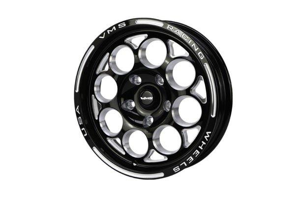 VMS Racing Modulo Wheel 15x3.5, 5x120.7, -13 Offset, 1.75" Backspacing - Black Milling Finish - VWMO012