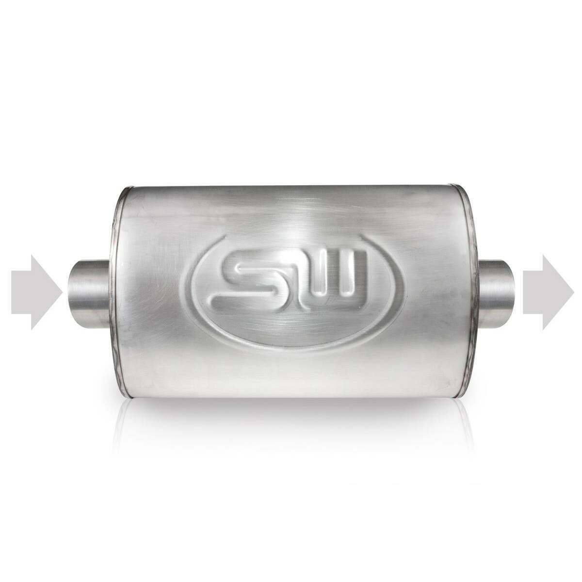 Stainless Works Turbo Chambered Muffler 2" Center Inlet And Center Outlet - TM5C2C2C