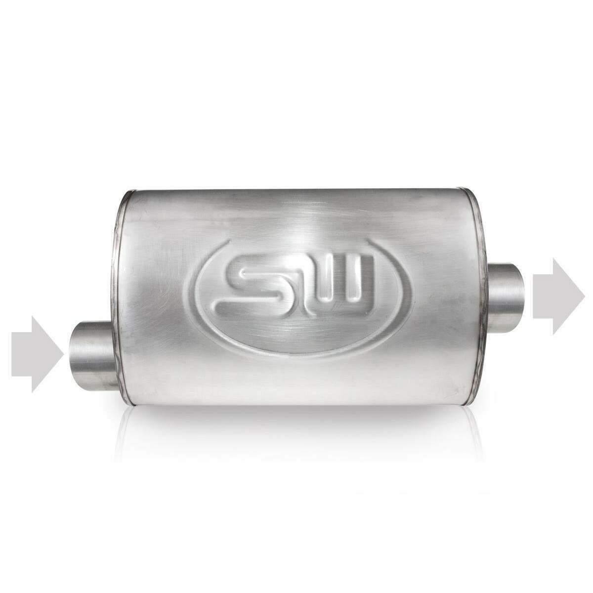 Stainless Works Turbo Chambered Muffler 2" Offset Inlet And Center Outlet - TM5C2O2C