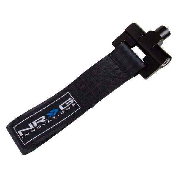 NRG Black - Bolt in tow strap - 5,000 Lbs Limit - Nissan 350z 02-03 / Infiniti G35 02-03 - TOW-142BK