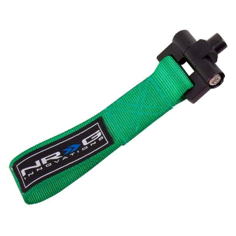 NRG Green - Bolt in tow strap - 5,000 Lbs Limit - Ford Focus 2016+ - TOW-175GN