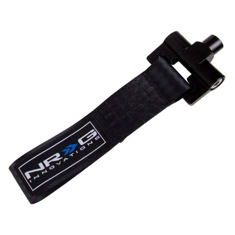 NRG Black - Bolt in tow strap - 5,000 Lbs Limit - BMW E30 - TOW-E30BK