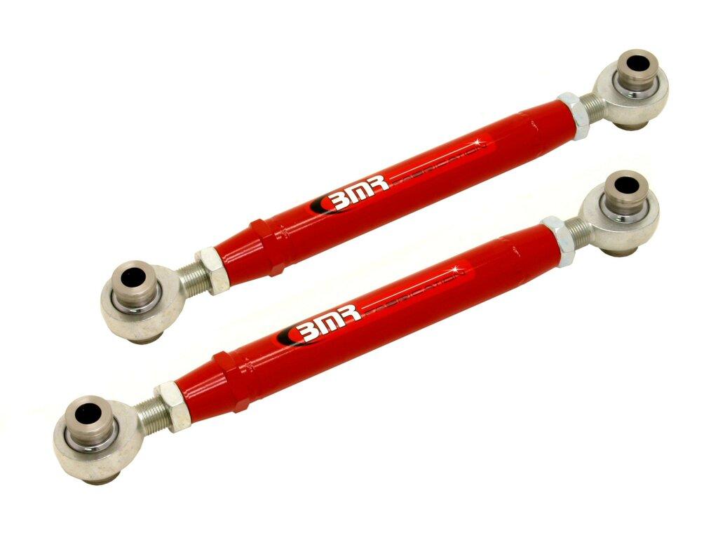 BMR TR004R 2010-2015 5th Gen Camaro Toe Rods, Rear, Adjustable, Rod Ends (Red)