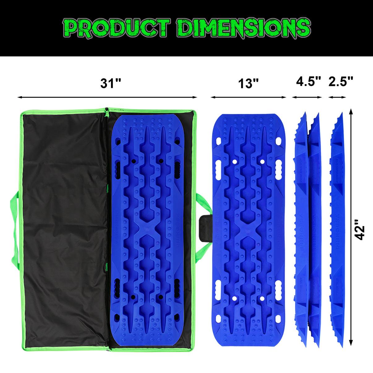 Rhino USA Rhino Usa Recovery Traction Boards - Blue (Pair) - RG-TB42X13-BLU
