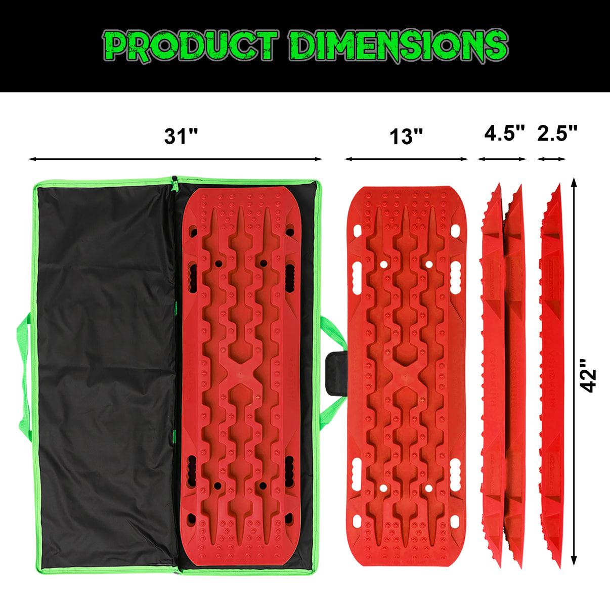 Rhino USA Rhino Usa Recovery Traction Boards - Red (Pair) - RG-TB42X13-RED