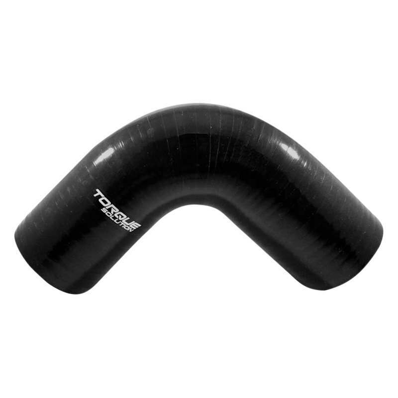 Torque Solution 90 Degree Silicone Hose Elbow: 2.5" Black Universal - TS-CPLR-90D25BK