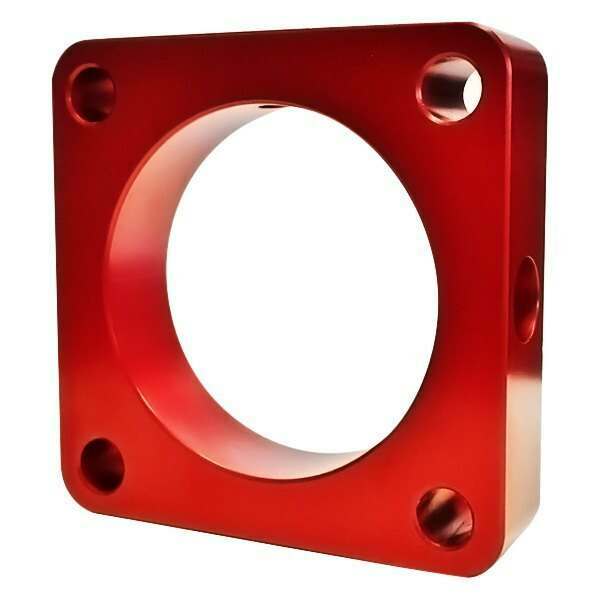Torque Solution Throttle Body Spacer (Red): Mitsubishi Lancer Evolution X GSR / MR 2008-2015 - TS-TBS-025R