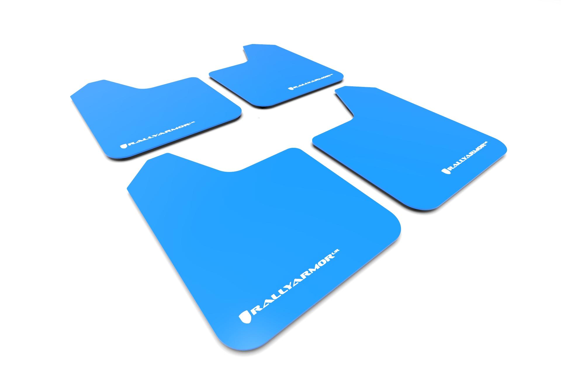 Rally Armor Blue Mud Flap/White Logo - MF12-UR-BL/WH