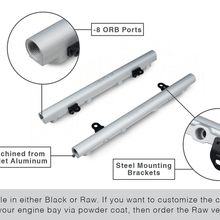 Grams Performance G50-02-1000 High Flow Billet Fuel Rails - Bare (2010-2015 6.2L Camaro)