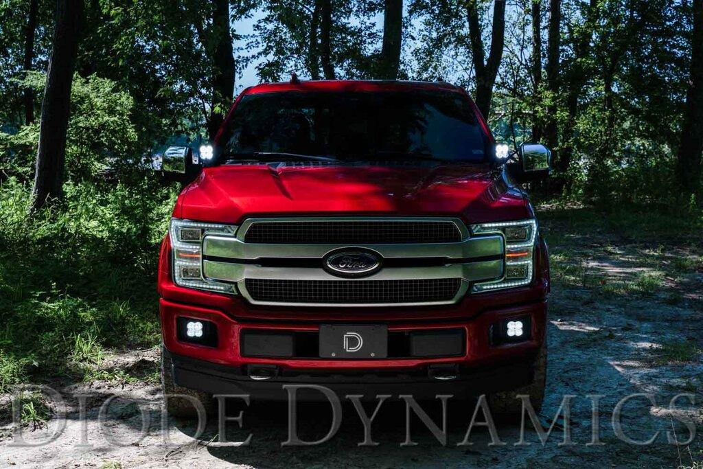Diode Dynamics SS3 Ditch Light Brackets with Pro White Lights (2015-2020 F-150 & Raptor) - DD6569