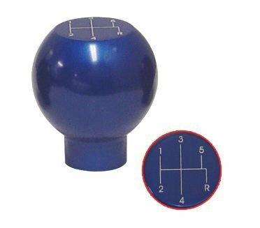 UPR 79-04 Mustang Billet Shift Knob Flat Top 5 Speed Logo (Blue)