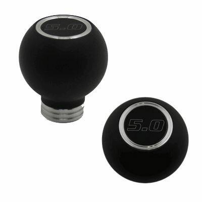 UPR 79-04 Mustang Composite Shift Knob Round 5.0 Logo (Black)