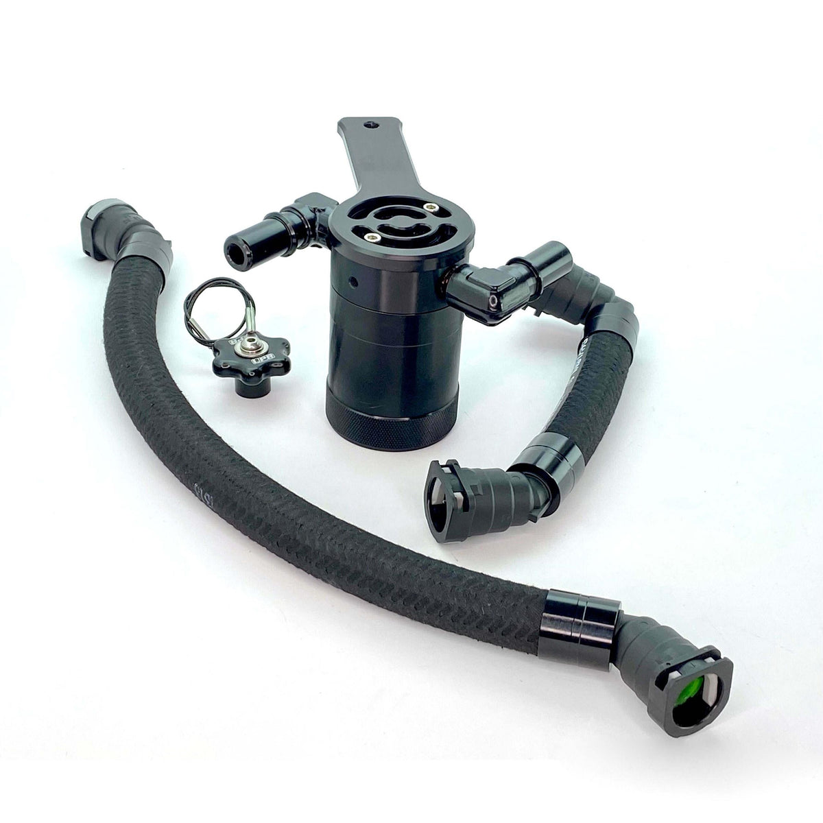 UPR Plug N Play Passenger Side Oil Catch Can Separator - Black (2024-2026 Mustang GT 5.0L) - 5028-292-1