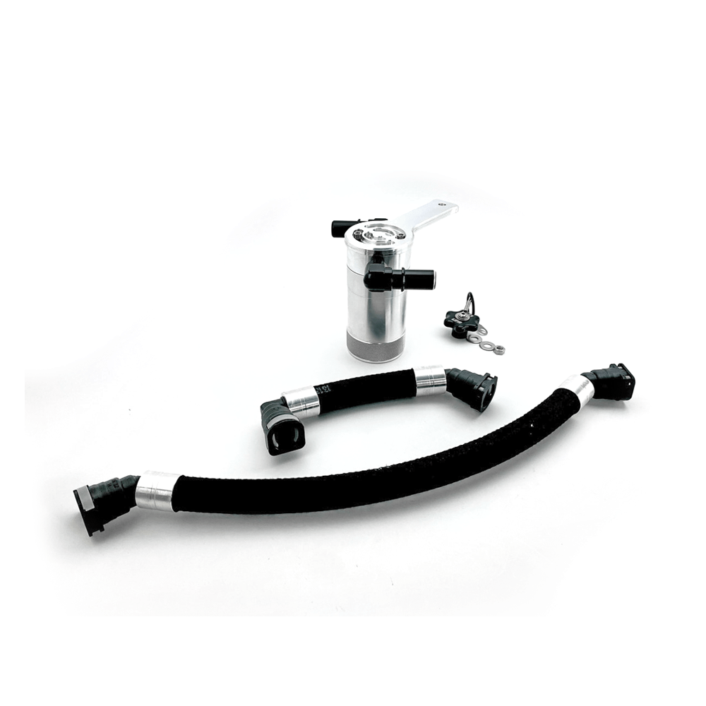 UPR Plug N Play Passenger Side Oil Catch Can Separator - Satin Silver (2024-2026 Mustang GT 5.0L) - 5028-292