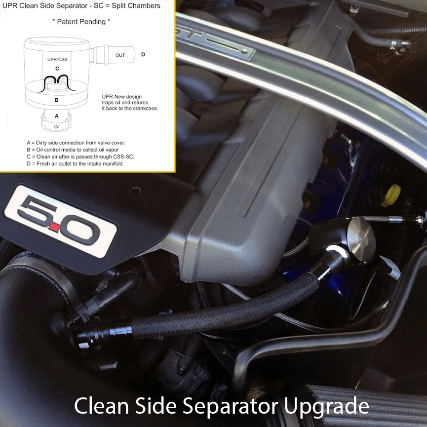 UPR 2011-2014 Mustang 5.0L Plug N Play™ Firewall Mount Oil Catch Can