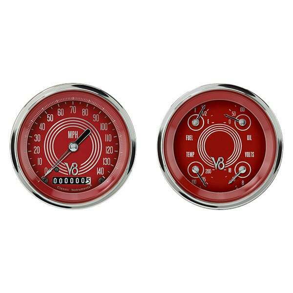 Classic Instruments V8 Red Steelie 2 Gauge Set - V8RS32SHC