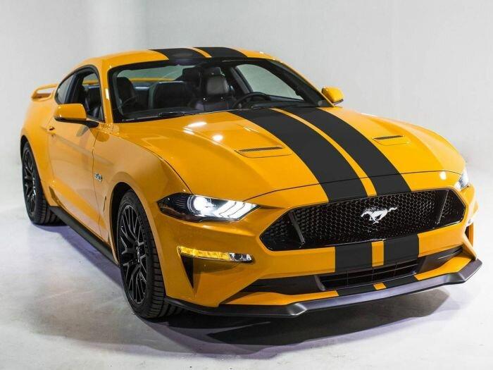 Ford Graphics Kit - Matte Black, Dual Over The Top 7 Inch Stripe (2018-2026 Mustang) - VJR3Z-6320000-E