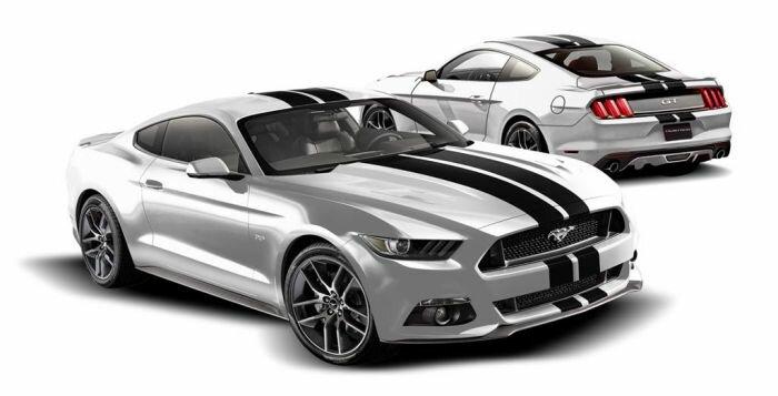 Ford Graphics Kit - White, Single Over The Top 7 Inch Stripe (2018-2026 Mustang) - VJR3Z-6320000-H