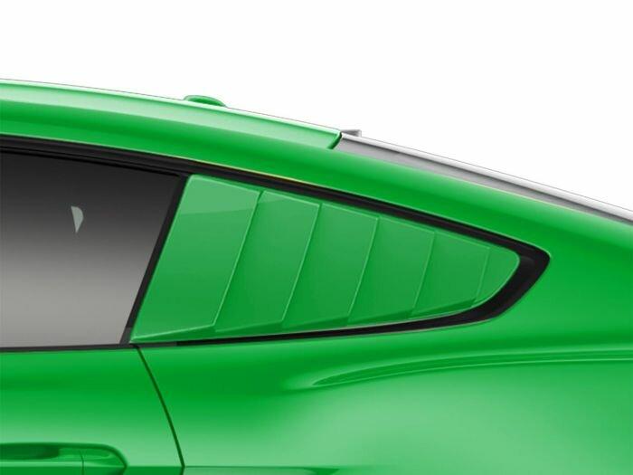 Ford Louvers - Quarter Window by Air Design, Grabber Lime (2021 Mustang) - VKR3Z-63280B10-CA