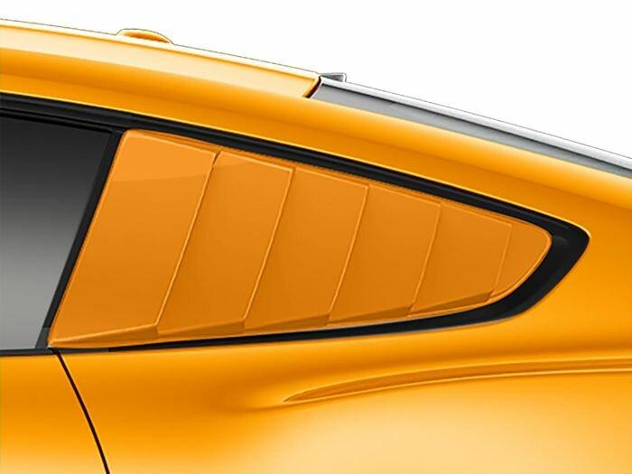 Ford Louvers - Quarter Window by Air Design, Twister Orange (2021 Mustang) - VKR3Z-63280B10-CB