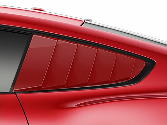 Ford Louvers - Quarter Window by Air Design, Lucid Red (2021 Mustang) - VKR3Z-63280B10-CD