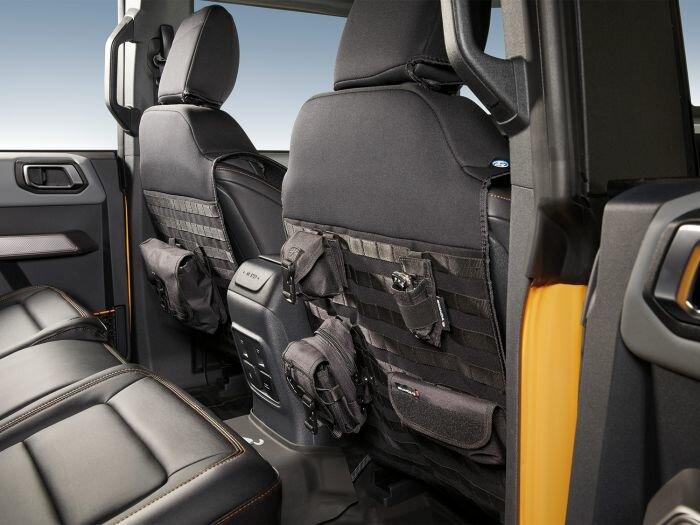 Ford Seat Covers -  Neoprene by Coverking, with Molle straps, Front, Black, (2021-2025 Bronco 4-Door) - VM2DZ-15600D20-E