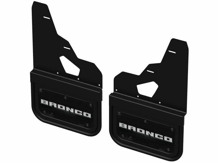 Ford Splash Guards - Gatorback, Front Pair, For Rock Rails, Bronco Text Logo - VM2DZ-16A550-E