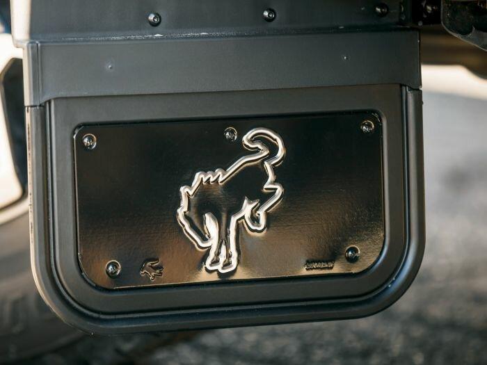 Ford Splash Guards - Gatorback, Front Pair for Bronco w/Rock Rails, Bucking Bronco Logo - VM2DZ-16A550-C