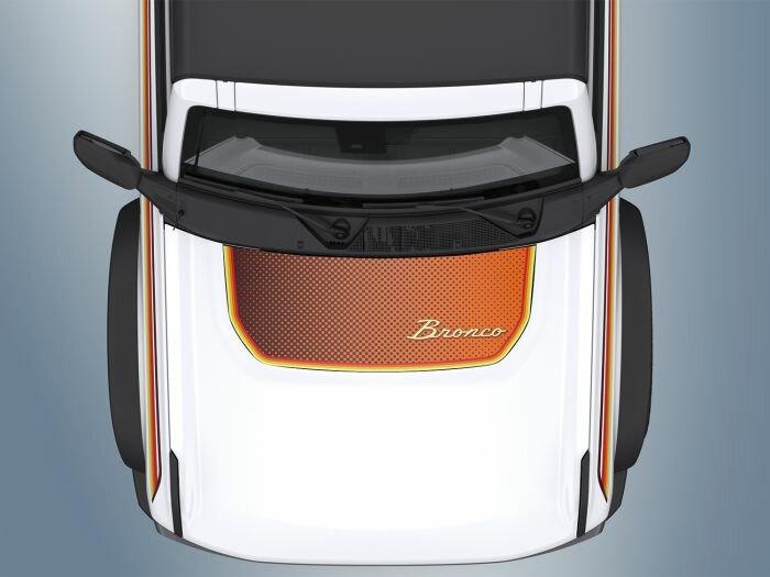 Ford Custom Graphics - Hood Cowl/Stripes, Retro Design by Visco - VM2DZ-6320000-C