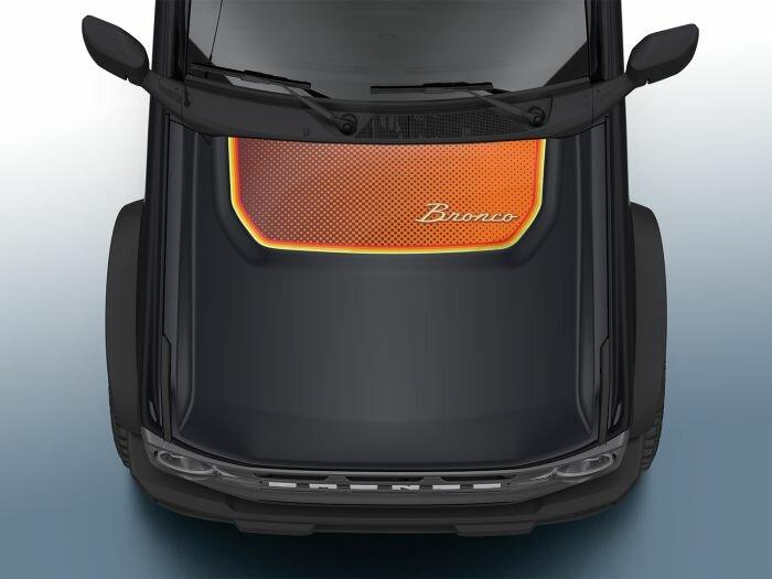Ford Custom Graphics - Hood Cowl/Stripes, Retro Design by Visco - VM2DZ-6320000-C