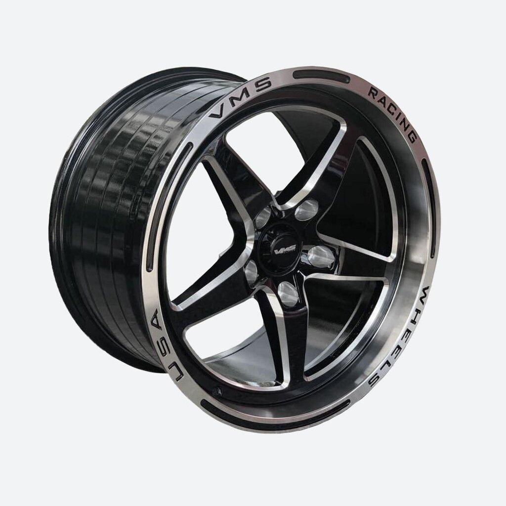 VMS Racing VWST027 17 x 10" Rear Street Drag Race Wheel - Machined Face (2005-2023 Mustang)