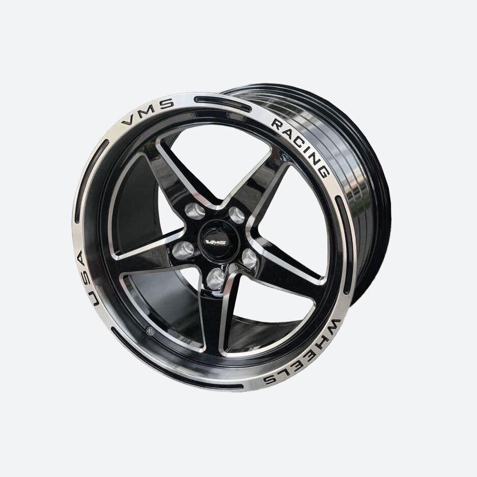 VMS Racing VWST027 17 x 10" Rear Street Drag Race Wheel - Machined Face (2005-2023 Mustang)